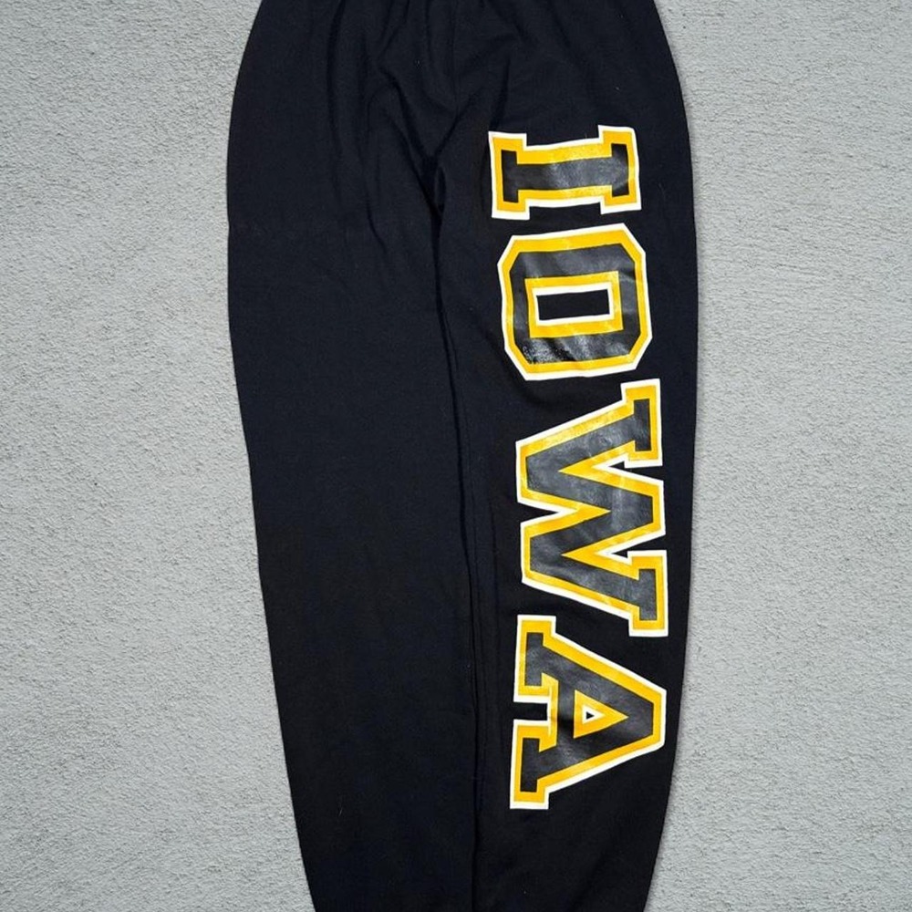 Vintage 90s Champion Iowa Hawkeyes Black Sweatpants Mens Medium Made in USA